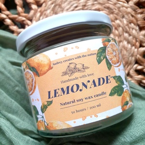 Természetes szójaviasz gyertya-Lemonade - Meska.hu