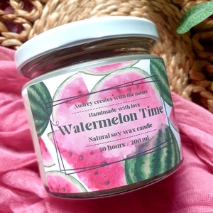 Természetes szójaviasz gyertya-Watermelon Time - Meska.hu