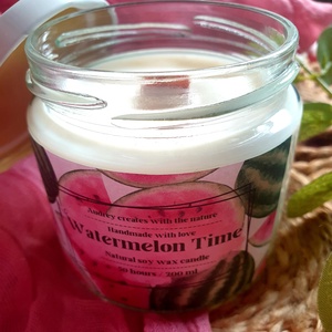 Természetes szójaviasz gyertya-Watermelon Time - otthon & életmód - gyertya, illat, aroma - gyertya - Meska.hu