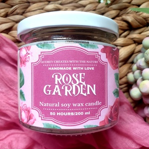 Természetes szójaviasz gyertya-Rose Garden, Otthon & Életmód, Gyertya, illat, aroma, Gyertya, Gyertya-, mécseskészítés, MESKA