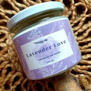 Természetes szójaviasz gyertya-Lavender Love - Meska.hu
