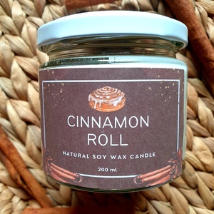 Természetes szójaviasz gyertya-Cinnamon Roll - Meska.hu