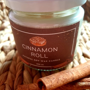 Természetes szójaviasz gyertya-Cinnamon Roll - otthon & életmód - gyertya, illat, aroma - gyertya - Meska.hu