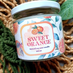 Természetes szójaviasz gyertya-Sweet Orange - Meska.hu