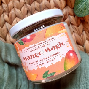Természetes szójaviasz gyertya-Mango Magic - Meska.hu