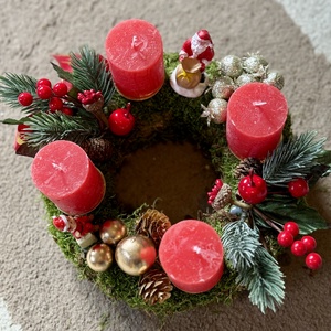 Adventi koszorú  - otthon & életmód - dekoráció - asztal és polc dekoráció - asztaldísz - Meska.hu