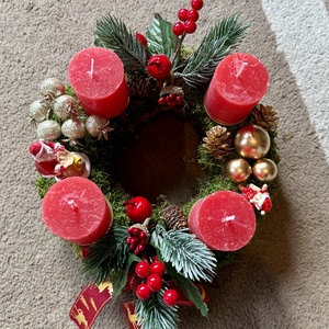 Adventi koszorú  - otthon & életmód - dekoráció - asztal és polc dekoráció - asztaldísz - Meska.hu