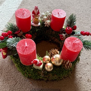 Adventi koszorú  - otthon & életmód - dekoráció - asztal és polc dekoráció - asztaldísz - Meska.hu