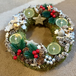 Adventi koszorú  - otthon & életmód - dekoráció - asztal és polc dekoráció - asztaldísz - Meska.hu