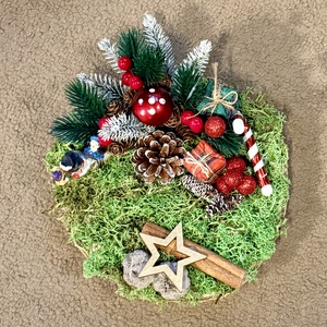 Karácsonyi asztaldísz tobozzal, Otthon & Életmód, Dekoráció, Asztal és polc dekoráció, Asztaldísz, , MESKA