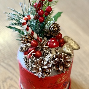 Karácsonyi asztaldísz dobozkával - karácsony - karácsonyi lakásdekoráció - ünnepi asztaldekoráció - Meska.hu