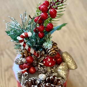 Karácsonyi asztaldísz dobozkával - karácsony - karácsonyi lakásdekoráció - ünnepi asztaldekoráció - Meska.hu