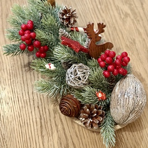 Karácsonyfaág asztaldísz - Meska.hu