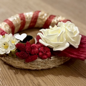 Virágos koszorú  - otthon & életmód - dekoráció - ajtó- és ablak dekoráció - ajtódísz & kopogtató - Meska.hu