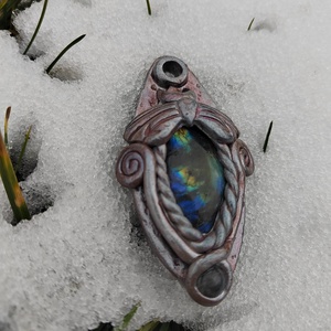 Éjjeli lepke medál labradorittal - ékszer - nyaklánc - medál - Meska.hu