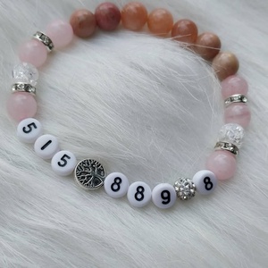 Rózsakvarc  szerelem bevonzása, Grabovoj számos ásvány karkötő.  - ékszer - karkötő - karkötő medállal - Meska.hu