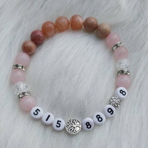 Rózsakvarc  szerelem bevonzása, Grabovoj számos ásvány karkötő.  - ékszer - karkötő - karkötő medállal - Meska.hu