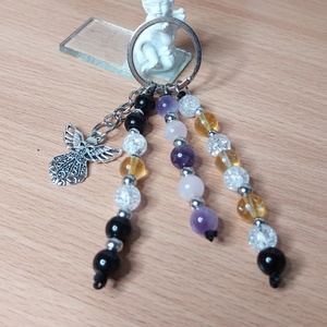  Nyilas horoszkóp  kulcstartó. Citrin, hegyikristály, ametiszt turmalin  - Meska.hu