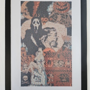 Halloween Movie Night - Kézzel készített gyémántfestmény keretben (keret nélküli méretek: 14x25 cm) - Meska.hu