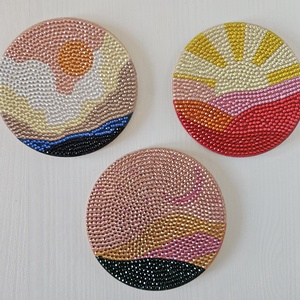 Desert Sunset Collection � Kézzel készített gyémántfestéses hűtőmágnes kollekció (az ár mind a 3 darabot tartalmazza) - Meska.hu