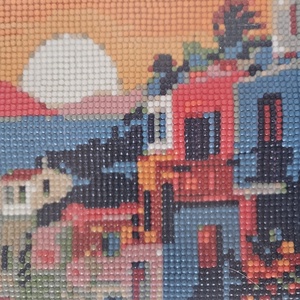 Aranyló naplemente - Kézzel készített gyémántfestmény (az ár a keretet is tartalmazza) (keret nélküli méretek: 14x25 cm) - művészet - festmény - festmény vegyes technika - Meska.hu