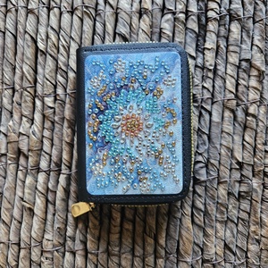 Égi mandala � Kézzel készített, gyémántfestéssel díszített pénztárca (8 x 11 cm) - Meska.hu