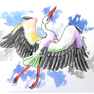 Matrica - Gólya - otthon & életmód - papír, írószer - matrica, matrica csomag - Meska.hu