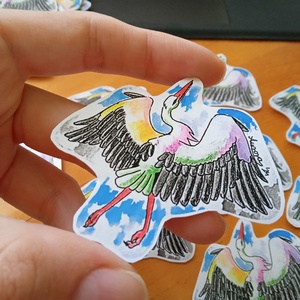 Matrica - Gólya, Otthon & Életmód, Papír, írószer, Matrica, matrica csomag, Festészet, Fotó, grafika, rajz, illusztráció, MESKA