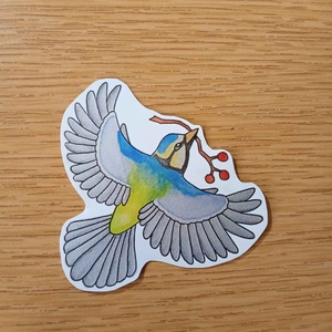 Matrica - Széncinege, Otthon & Életmód, Papír, írószer, Matrica, matrica csomag, Festészet, MESKA