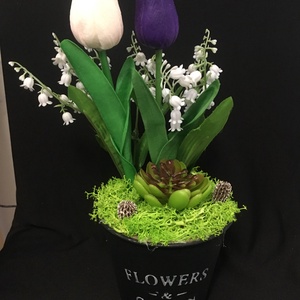  Tulipános asztalidísz - otthon & életmód - dekoráció - asztal és polc dekoráció - dekorációs tál, tartó - Meska.hu