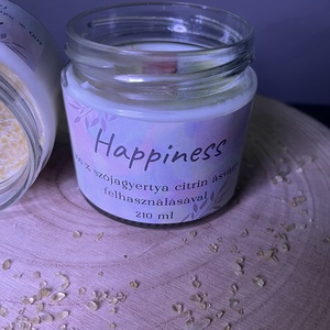 Happyness ásványgyertya, Otthon & Életmód, Gyertya, illat, aroma, Gyertya, Gyertya-, mécseskészítés, MESKA