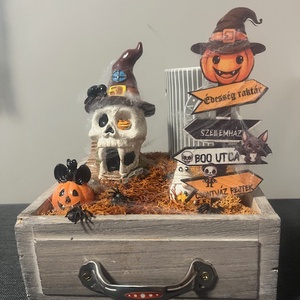 Halloweeni asztaldísz párologtatóval - otthon & életmód - dekoráció - asztal és polc dekoráció - asztaldísz - Meska.hu