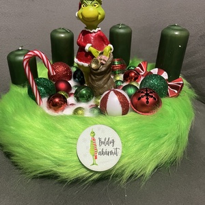 Grincs adventi koszorú - karácsony - adventi díszek - adventi gyertyadíszek és koszorúdíszek - Meska.hu