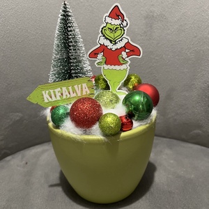 Grincs asztaldísz - karácsony - adventi díszek - adventi gyertyadíszek és koszorúdíszek - Meska.hu
