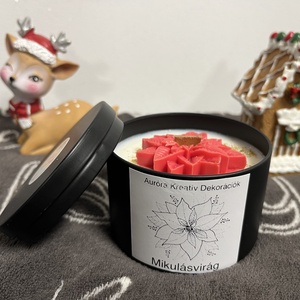 Mikulásvirág illatgyertya - karácsony - karácsonyi lakásdekoráció - karácsonyi illatgyertya, mécses - Meska.hu