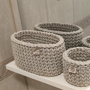 Tároló szett - Fürdőszoba tükör polcra vagy kis helyre - otthon & életmód - tárolás & rendszerezés - tárolókosár - Meska.hu