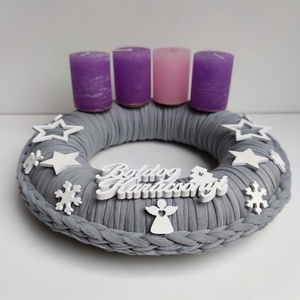 Adventi koszorú - horgolt alapon - karácsony - adventi díszek - adventi koszorú - Meska.hu