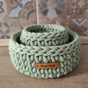 Matcha-zöld kosár szett - otthon & életmód - tárolás & rendszerezés - tárolókosár - Meska.hu