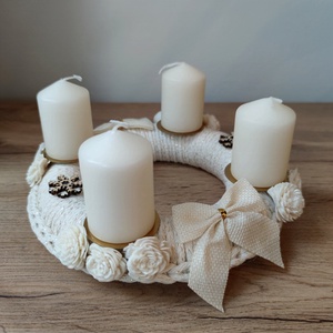 Adventi koszorú - horgolt alapon - Meska.hu