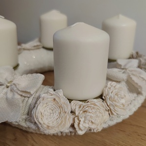 Natúr adventi koszorú (27 cm) - karácsony - adventi díszek - adventi koszorú - Meska.hu