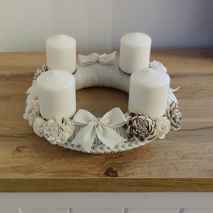Natúr adventi koszorú (27 cm) - karácsony - adventi díszek - adventi koszorú - Meska.hu