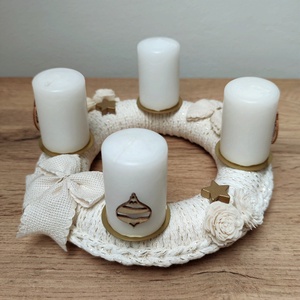 Adventi koszorú - horgolt alapon - Meska.hu