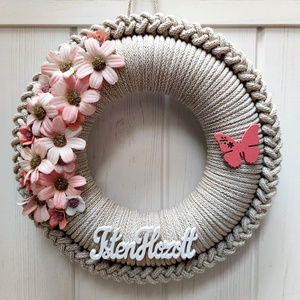 Isten hozott - ajtódísz (26 cm átmérő) - Meska.hu