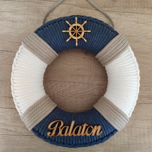Balaton - ajtódísz (24 cm átmérő), Otthon & Életmód, Dekoráció, Ajtó- és ablak dekoráció, Ajtódísz & Kopogtató, Horgolás, MESKA