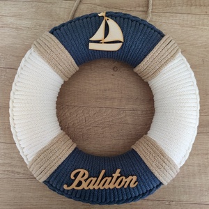 Balaton - ajtódísz (27 cm átmérő), Otthon & Életmód, Dekoráció, Ajtó- és ablak dekoráció, Ajtódísz & Kopogtató, Horgolás, MESKA
