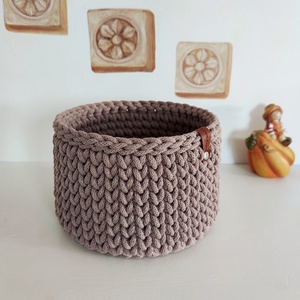 Horgolt kosár - Mauve - otthon & életmód - tárolás & rendszerezés - tárolókosár - Meska.hu