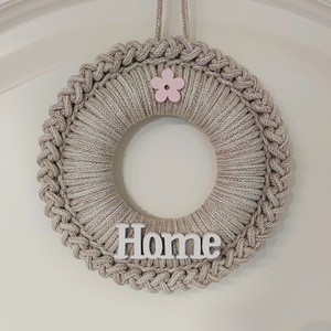 Home - ajtódísz (19 cm átmérő), Otthon & Életmód, Dekoráció, Ajtó- és ablak dekoráció, Ajtódísz & Kopogtató, Horgolás, MESKA