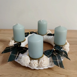 Adventi koszorú - horgolt alapon - Meska.hu