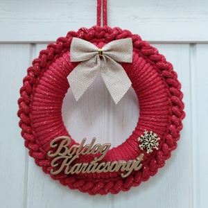 Adventi ajtódísz - piros (19 cm) - Meska.hu