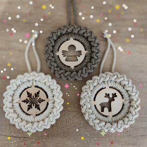 Bézs karácsony - horgolt karácsonyfadísz szett, Karácsony, Karácsonyi lakásdekoráció, Karácsonyfadíszek, Horgolás, MESKA